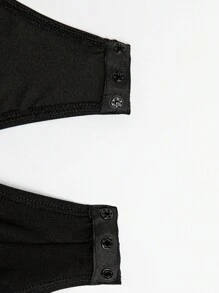 Hauture 水钻流苏下摆拉链紧身连衣裤 - 黑色 - 查看 9