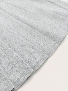 SHEIN MOD 撞色滾邊百褶下擺吊帶洋裝 - 淺灰色 - 查看 3