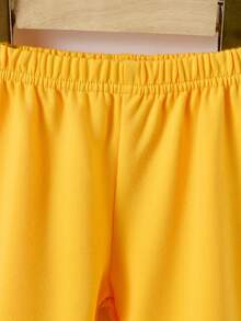 女嬰字母圖案運動衫和運動褲 - 黃色 - 查看 6