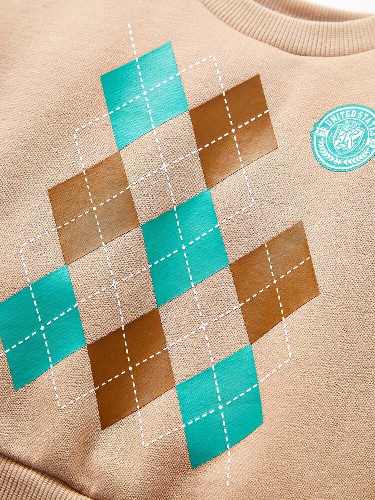 Baby Boy Argyle Print Sweatshirt