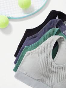 Easithlete 4 chiếc áo ngực thể thao liền mạch Racerback, trang phục quần vợt nữ - Nhiều màu - Xem 4