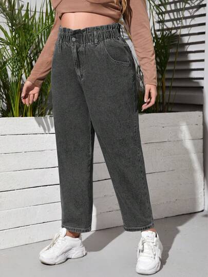 EMERY ROSE Plus High Waist Mom Fit Jeans