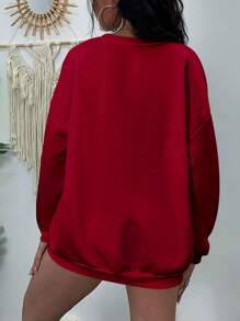 INAWLY Áo nỉ lót nhiệt Plus Solid, Mùa đông - Màu Đỏ Sâu - Xem 2