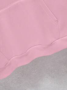 Manfinity Dauomo Men Kangaroo Pocket Drawstring Thermal Lined Hoodie - Pink - View 4