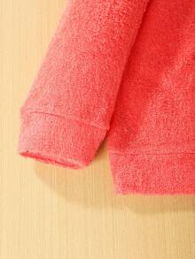 SHEIN 女大童字母刺繡毛絨帽衫&緊身打底褲 - 彩色 - 查看 4