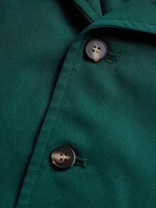 SHEIN 聖誕節補間男孩翻領西裝外套、褲子和蝴蝶結襯衫 - 綠色 - 查看 9