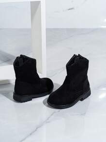 秋冬新款耐磨保暖舒適平底西部牛仔風百搭嬰兒靴 - 黑色 - 查看 6