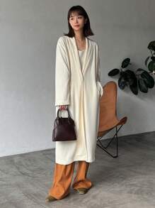 FRIFUL 纯色落肩前开襟女式外套，秋季女装