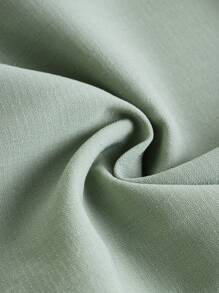 SHEIN Tween Boy Solid Button Front Shirt With Tie - Mint Green - View 3