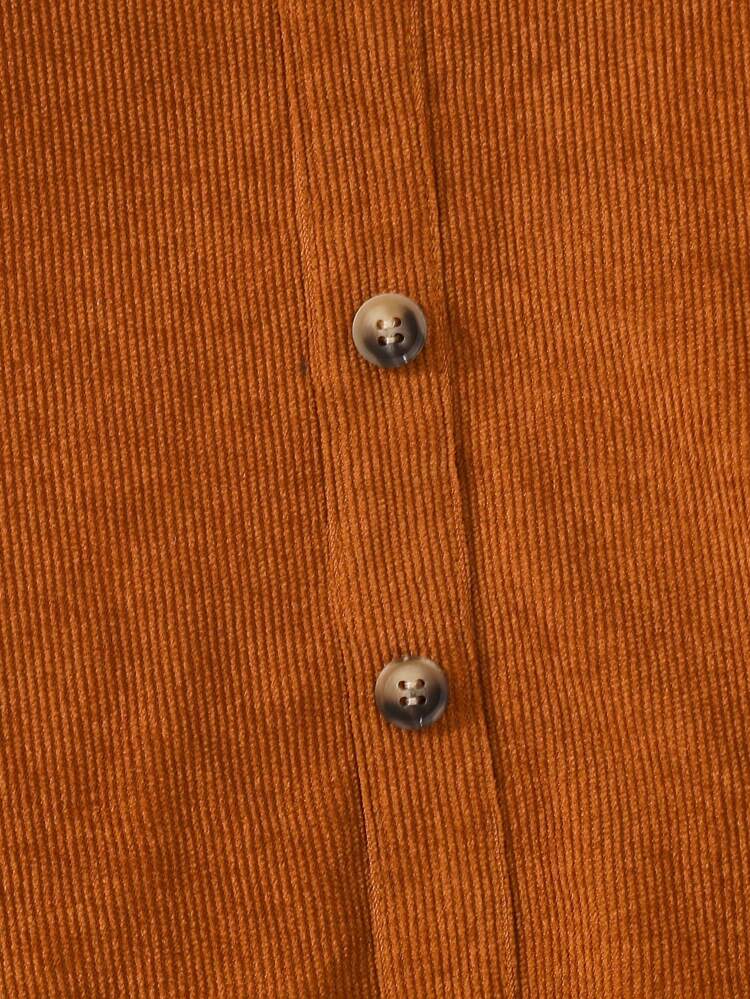 Baby Girl Striped Print Statement Collar Tee & Button Front Skirt