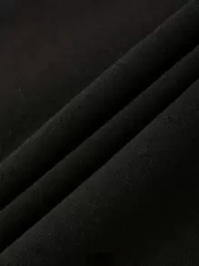 男士时尚纽约字母印花套头连帽衫，抽绳，落肩长袖，适合春秋季节 - 黑色 - 查看 4