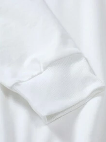 Manfinity Loose Men's Letter Graphic Pocket Patch Sweatshirt - White - View 4