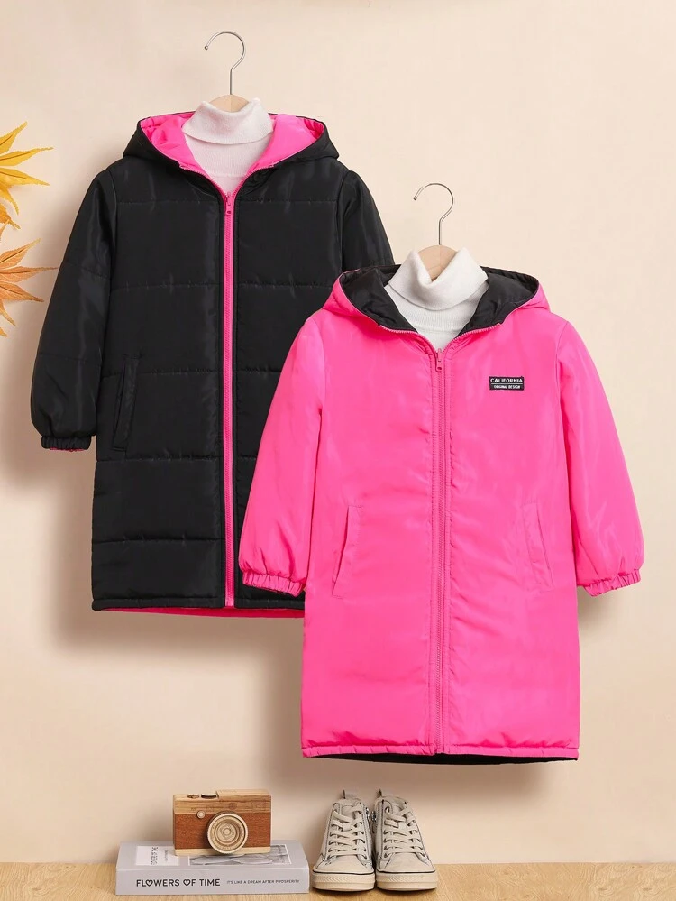 Young Girl Zip Up Hooded Padded Coat