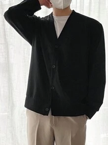 DAZY 男士纯色纽扣前开襟夹克秋冬