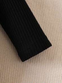 Baby Boy 2pcs Bear Patched Ribbed Knit Mock Neck Tee - Multicolor - View 7