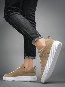 男士运动鞋、男士休闲鞋、时尚个性街头学生帅气鞋、系带男鞋、男士板鞋 - 卡其色 - 查看 6