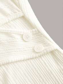 SHEIN MOD Solid Criss Cross Ribbed Knit Dress - Apricot - View 4