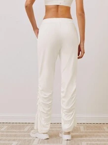 GLOWMODE 軟瘦緊密采摘低腰喇叭褲,帶口袋 - 白色 - 查看 2