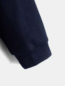 SHEIN Áo nỉ dài tay dáng rộng cho bé trai với họa tiết khủng long. - Xanh đậm - Xem 3