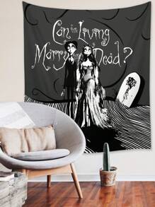 Corpse Bride | ROMWE 1 Miếng Đồ họa chữ và số Tấm thảm , Tối Tấm thảm Áp phích Đồ trang trí treo Đối với Phòng ngủ Thẩm mỹ - Nhiều màu - Xem 6