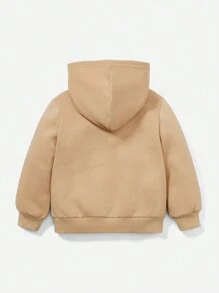 SHEIN Young Boy Slogan Graphic Thermal Sweatshirt - Khaki - View 2