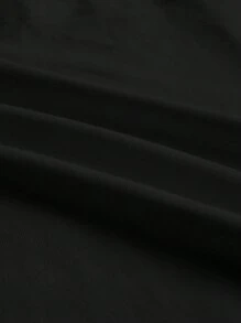 SHEIN BASICS 素色V領T恤 - 黑色 - 查看 6