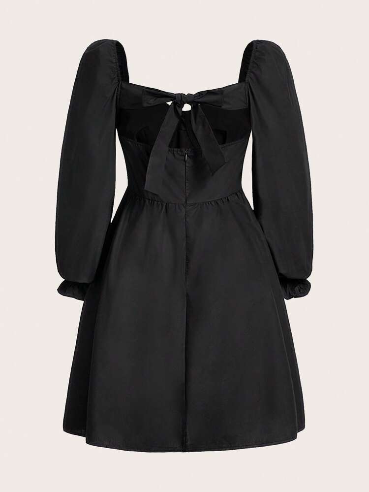 Solid Ruched Bust Dress