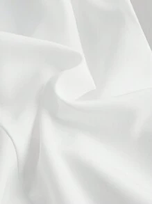 SHEIN MOD 素色雞心領口羊腿袖襯衫 - 白色 - 查看 4