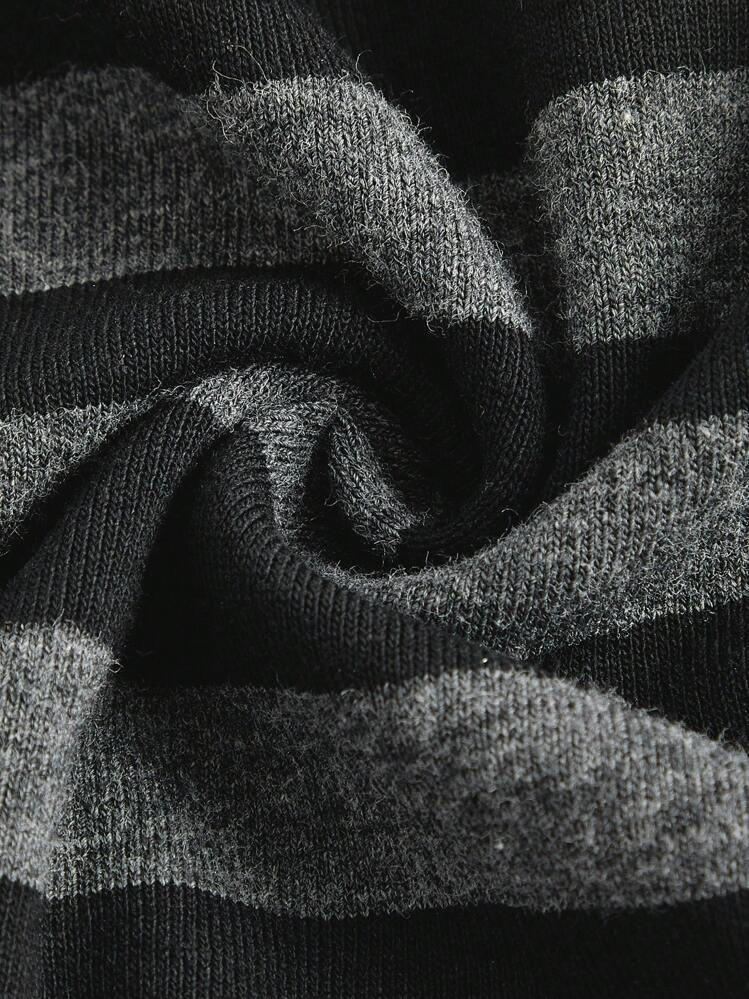 ROMWE Goth 条纹露肩 T 恤，学校 - 彩色 - 查看 4