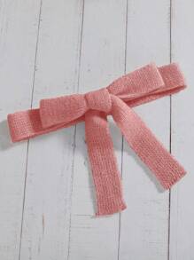 SHEIN 年輕女孩絞花針織束帶毛衣洋裝 - 粉色 - 查看 4