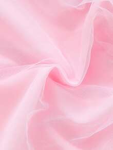 SHEIN Glamorique Kids Váy lưới viền nơ cho bé gái - Nhiều màu - Xem 6