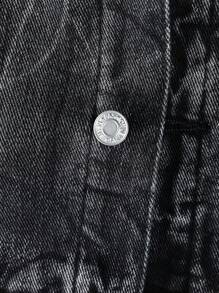 男大童漂白水洗牛仔夾克不帶T恤 - 黑色 - 查看 5