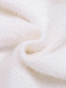 SHEIN 男嬰熊和字母圖案加絨內裏套頭毛衣 - 杏色 - 查看 4