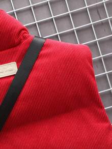 Manfinity Homme Loose Fit Men's Zipper Closure Puffer Vest Coat - Red - View 7