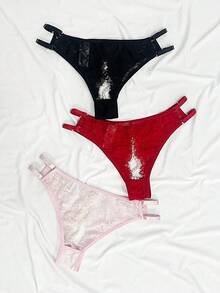 3件花卉蕾絲內褲