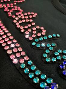 SHEIN Unity Letter Graphic Sweatshirt Pullover Fall Outfit - Black - View 8