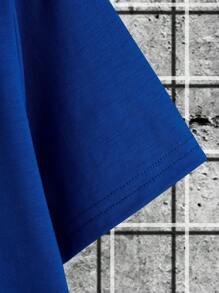 Manfinity Homme Men Letter Graphic Tee - Blue - View 4