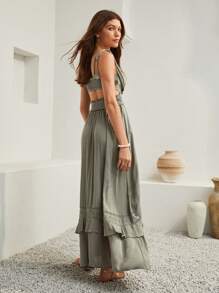 Bohemela Ruffle Trim Cut Out Waist Dress - Multicolor - View 2