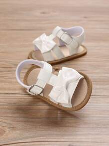 1 Pair Toddler Girls 0-1 Years Old Cute Bowknot Peep Toe Summer Sandals