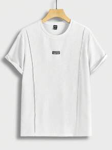 GENTILAND Men Letter Patched Detail Tee