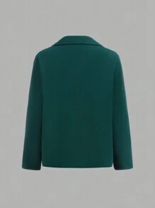 SHEIN 聖誕節補間男孩翻領西裝外套、褲子和蝴蝶結襯衫 - 綠色 - 查看 7