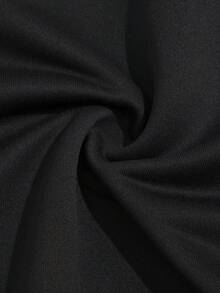 SHEIN Coolane 大碼骷髏&字母圖案落肩袖運動衫 - 黑色 - 查看 4