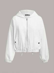 VARSITIE 網球運動外出基本服裝,含外套 - 白色 - 查看 3