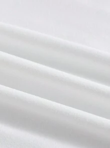 SHEIN LUNE 圣诞印花 T 恤 图案 T 恤 女式上衣 - 白色 - 查看 5