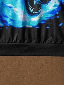 SHEIN 青少年男孩反光3D耳朵设计卫衣 - 彩色 - 查看 6