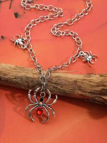 ROMWE Goth 1 Miếng Mốt Hợp kim kẽm Nhện Dây chuyền với sức hấp dẫn Đối với phụ nữ Để Trang Trí Hàng Ngày - Bạc - Xem 2