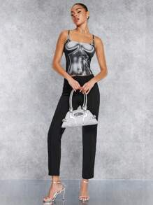 SHEIN BAE Figure Graphic Cami Top - Multicolor - View 3