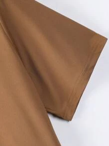 休閒動物 字母男士T恤 - 咖啡棕 - 查看 4