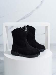 秋冬新款耐磨保暖舒適平底西部牛仔風百搭嬰兒靴 - 黑色 - 查看 2