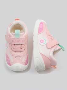 Giày thể thao cho bé trai và bé gái 1-4 tuổi với phần trên bằng da Pu, đế mềm chống trượt - Hồng - Xem 4